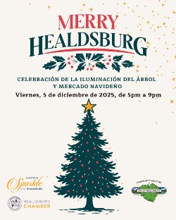 Merry Healdsburg Flyer with information and tree - Spanish